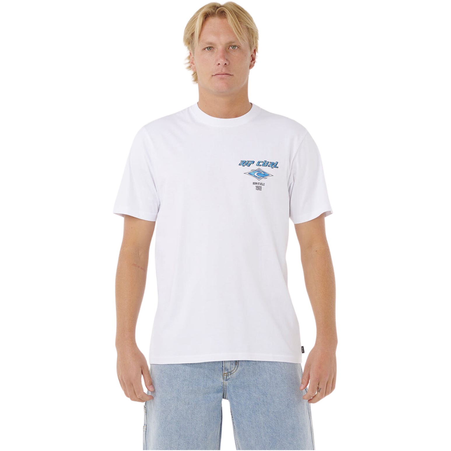 2026 Rip Curl T-shirt Masculina Fade Out Icon Tee 0CAMTE - White